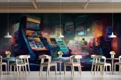 Atari Salonu Grafiti Duvar Kağıdı