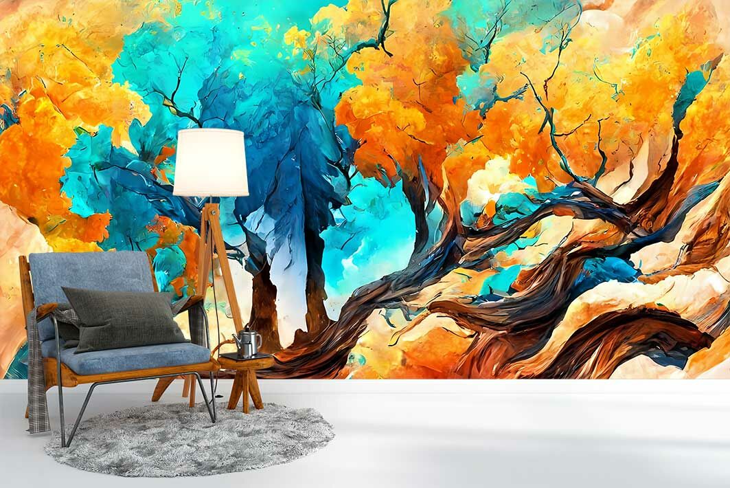 Renkli Ağaç Duvar Kağıdı