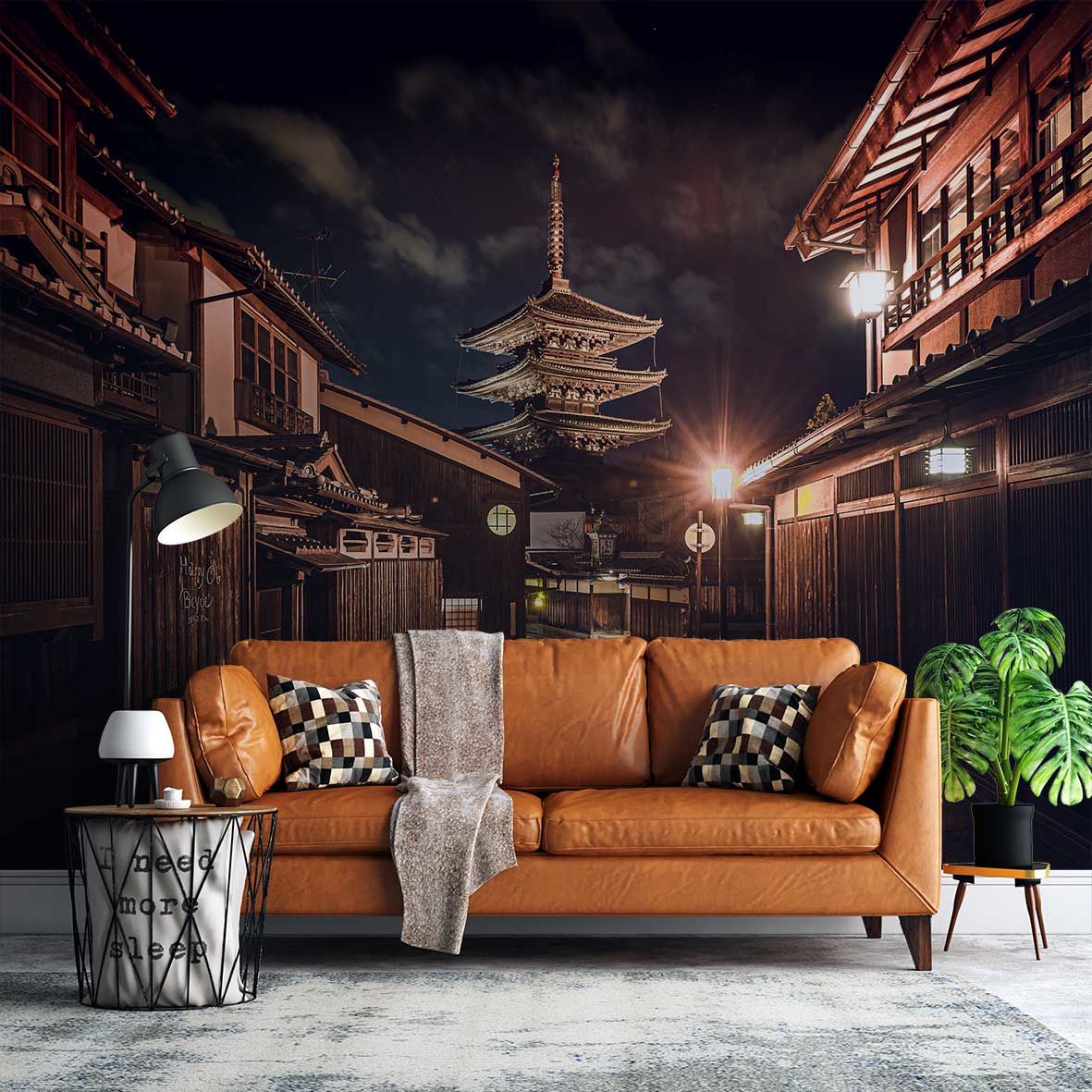 Gece Karanlığı Japon Sokağı Duvar Kağıdı
