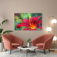 Pembe Çiçek Kanvas Tablo