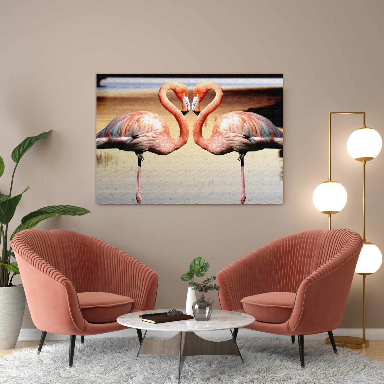 Flamingolar Kanvas Tablo
