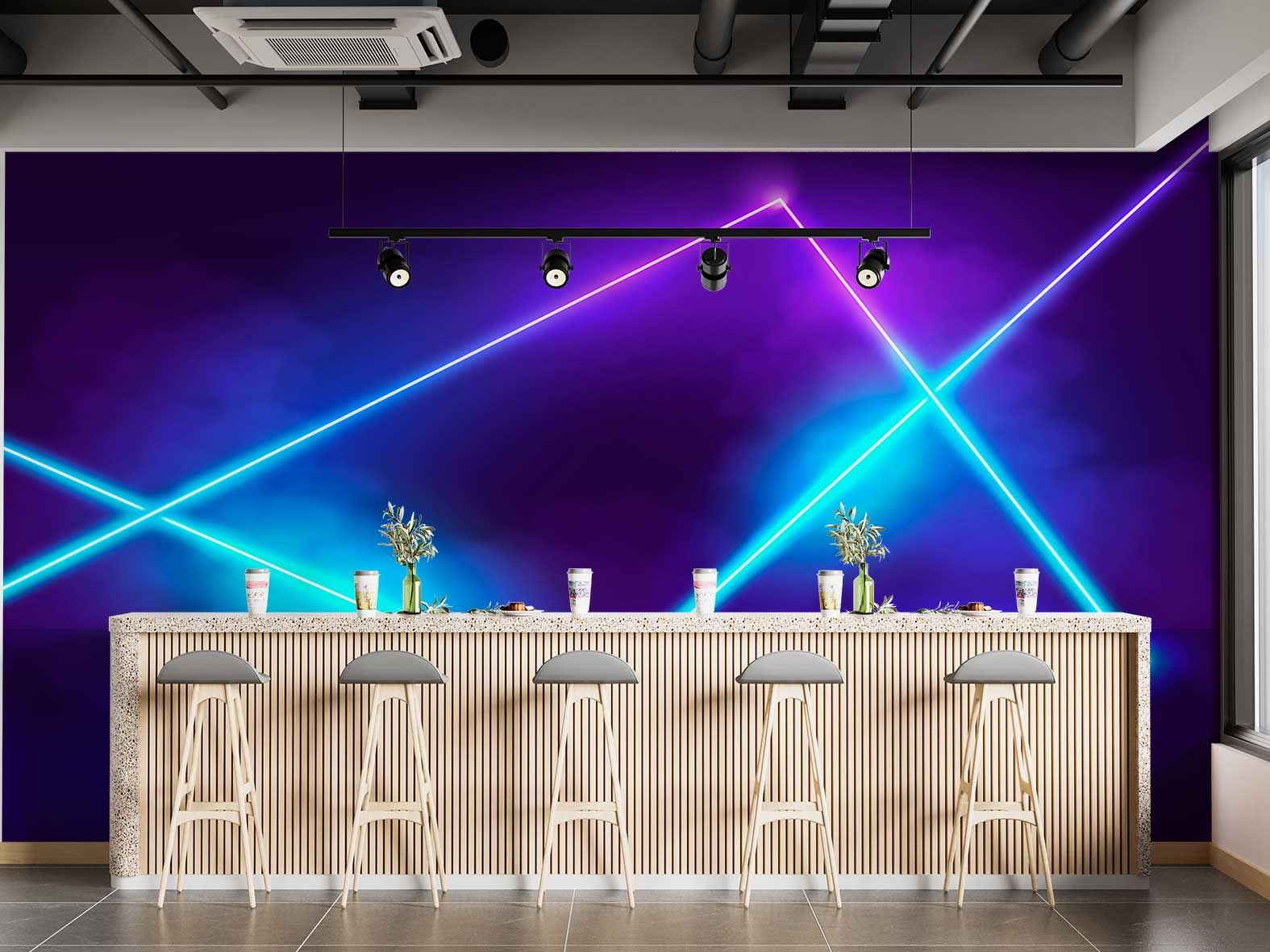 Neon Çizgiler Duvar Kağıdı