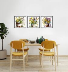 Saksıdaki Çiçekler Dekoratif MDF Tablo