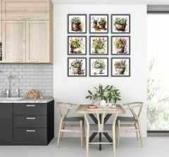Saksıdaki Çiçekler Dekoratif MDF Tablo