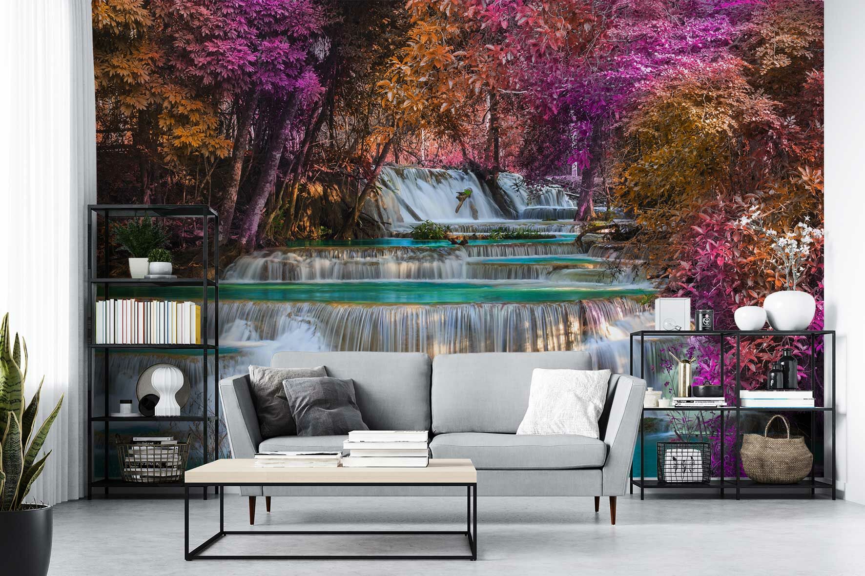 Sakura Ağaçları ve Göl Manzarası Duvar Kağıdı