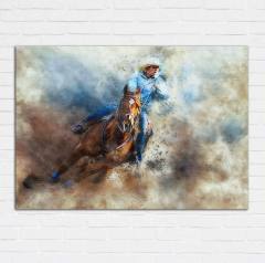 Rodeo Yapan Adam Kanvas Tablo
