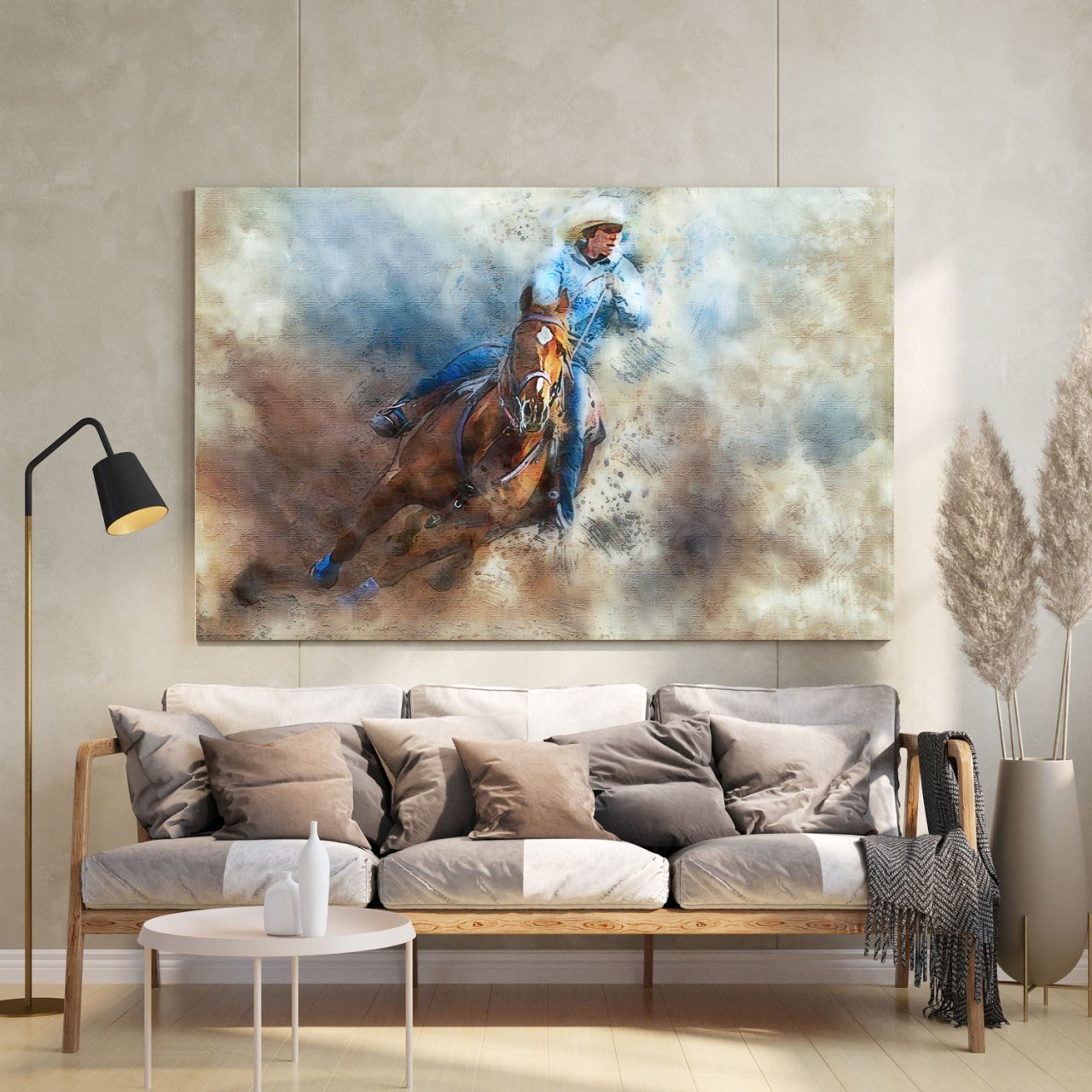 Rodeo Yapan Adam Kanvas Tablo