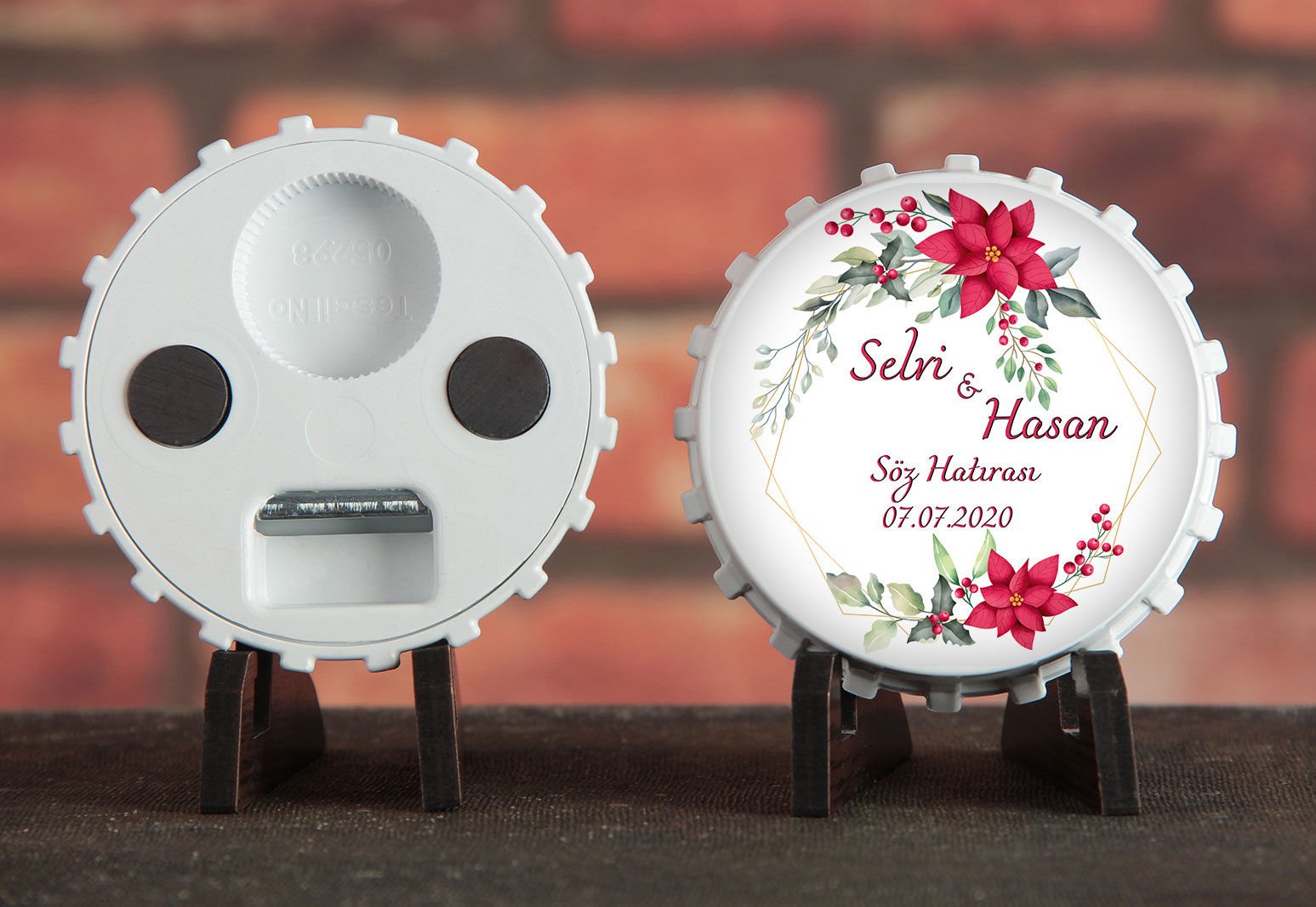 Söz, Nişan, Nikah, Kına, Doğum Günü Baskılı Açacak Magnet 6x6