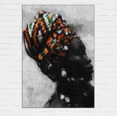 Afrikalı Kadın Kanvas Tablo