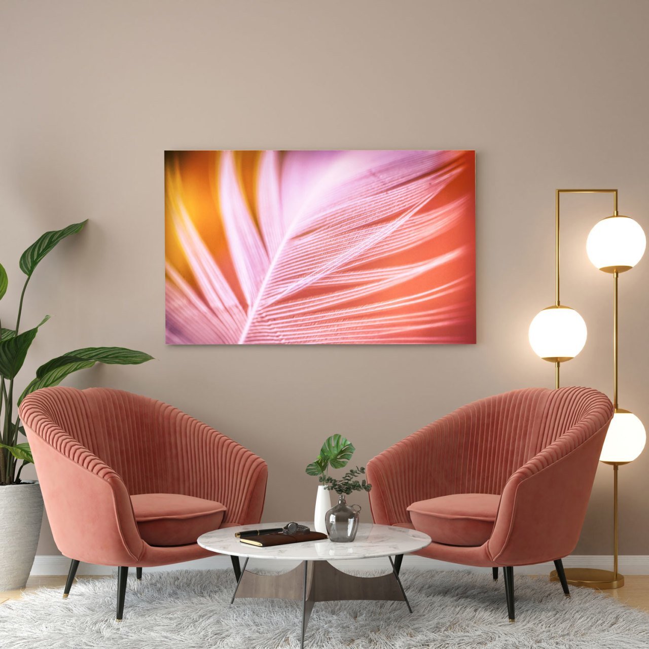Pembe Tüy Detay Kanvas Tablo