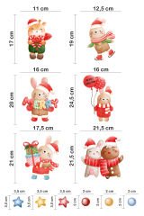 Sevimli Hayvanlar ve Renkli Objeler Çocuk Bebek Odası Duvar Cam Sticker