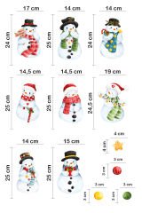 Sevimli Kardan Adamlar Ve Yeni Yıl Objeleri Çocuk Bebek Odası Duvar Cam Sticker