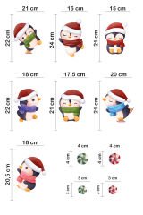 Sevimli Penguenler Ve Yeni Yıl Objeleri Çocuk Bebek Odası Duvar Cam Sticker