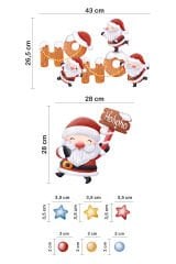 Sevimli Yılbaşı Noel Baba Ve Yeni Yıl Objeleri Çocuk Bebek Odası Duvar Cam Sticker