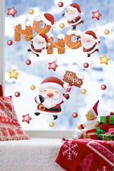 Sevimli Yılbaşı Noel Baba Ve Yeni Yıl Objeleri Çocuk Bebek Odası Duvar Cam Sticker