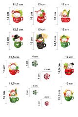 Sevimli Fincan İçinde Kardam Adamlar Ve Yeni Yıl Objeleri Çocuk Bebek Odası Duvar Cam Sticker