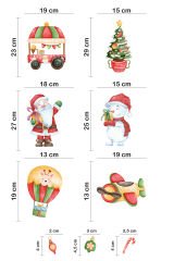 Sevimli Kardan Adam Noel Baba Ve Yeni Yıl Objeleri Çocuk Bebek Odası Duvar Cam Sticker