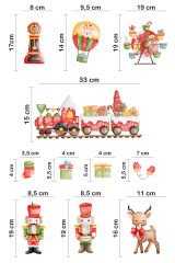 Sevimli Yılbaşı Yeni Yıl Objeleri Çocuk Bebek Odası Duvar Cam Sticker