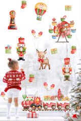 Sevimli Yılbaşı Yeni Yıl Objeleri Çocuk Bebek Odası Duvar Cam Sticker