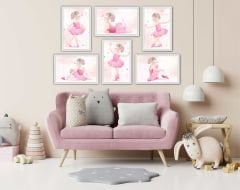 Sevimli Balerin Kız Çocuğu MDF Tablo