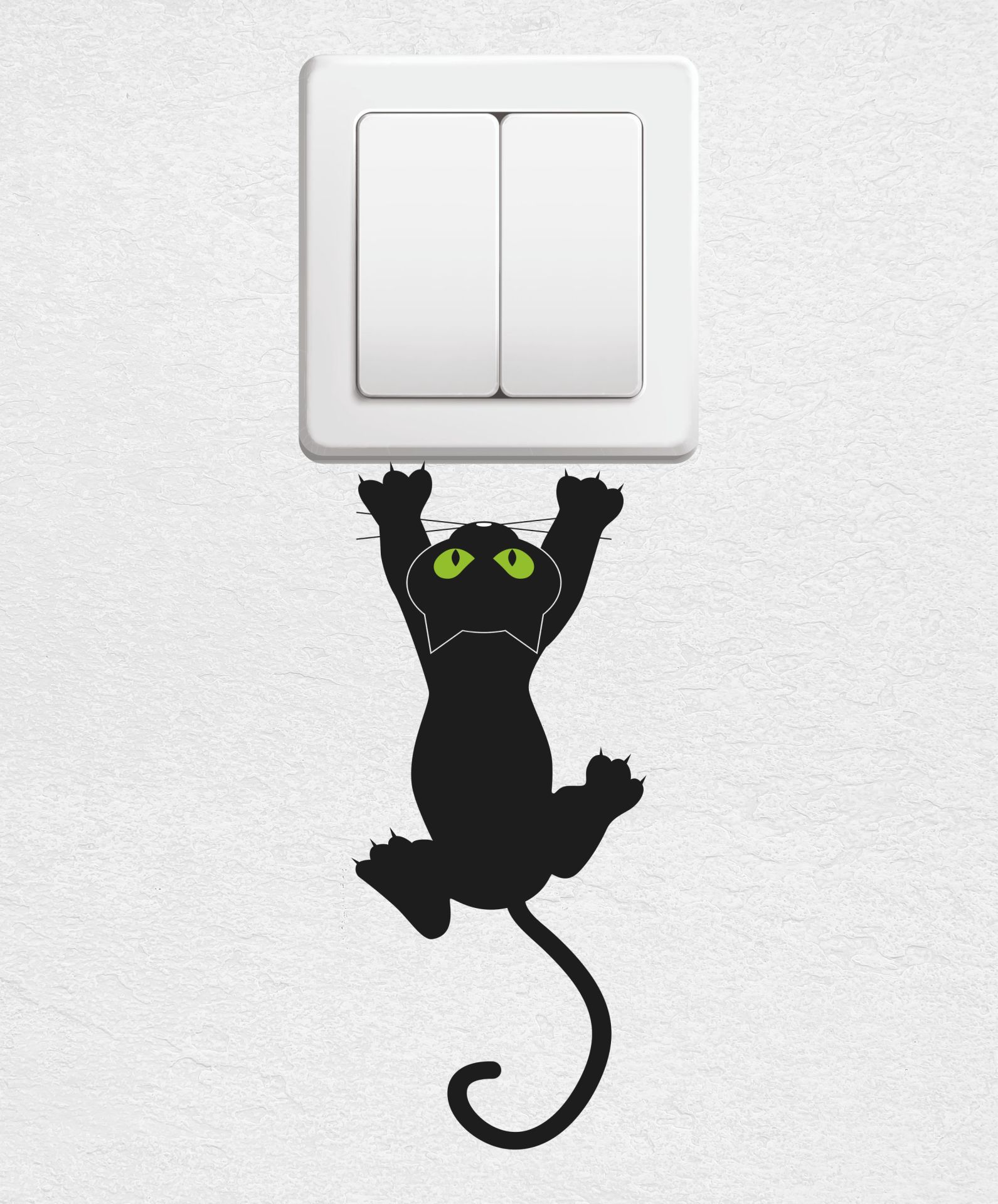 Siyah Kedi Priz Sticker