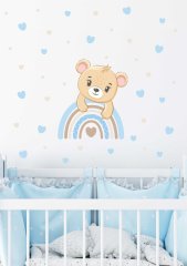 Gökkuşağı ve Sevimli Ayıcık Çocuk Odası Duvar Sticker