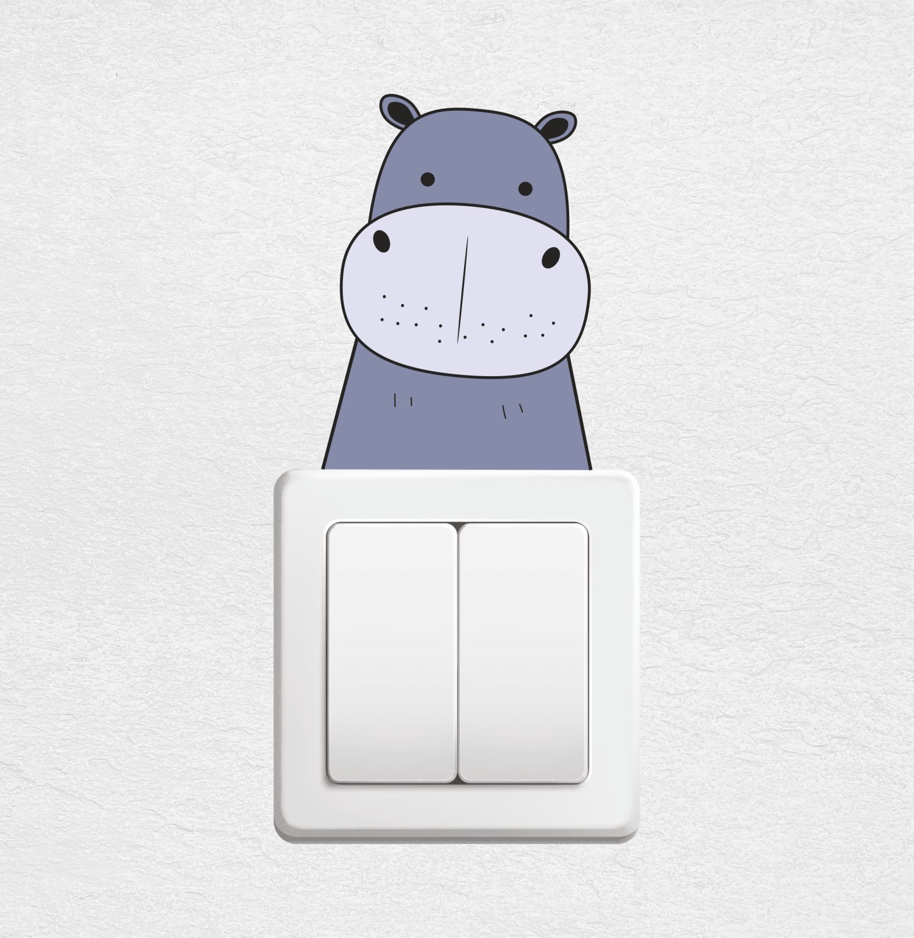 Sevimli Hipopotam Priz Sticker
