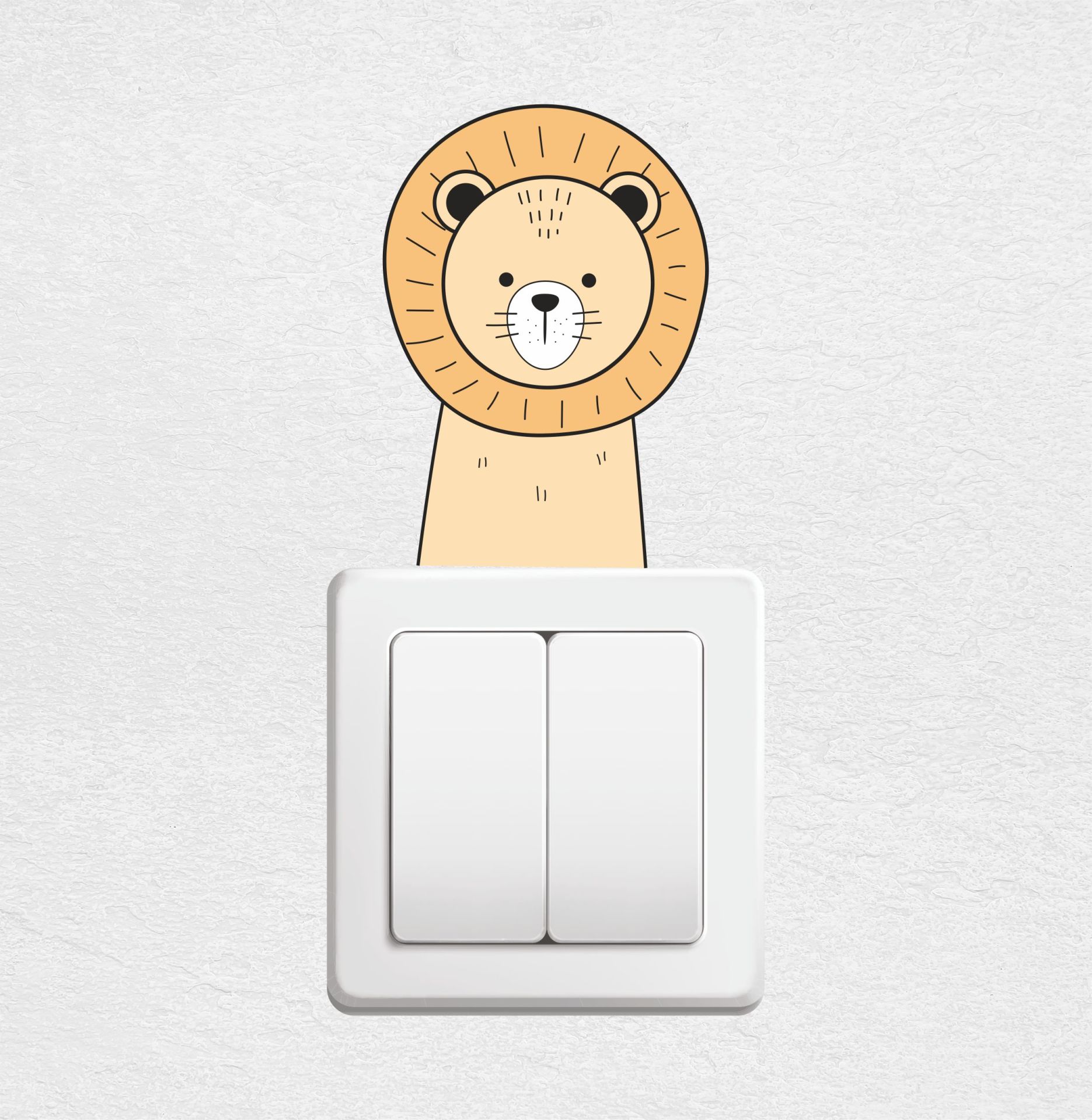 Sevimli Aslan Priz Sticker