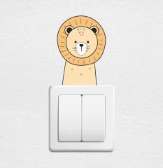 Sevimli Aslan Priz Sticker