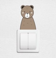Sevimli Ayı Priz Sticker