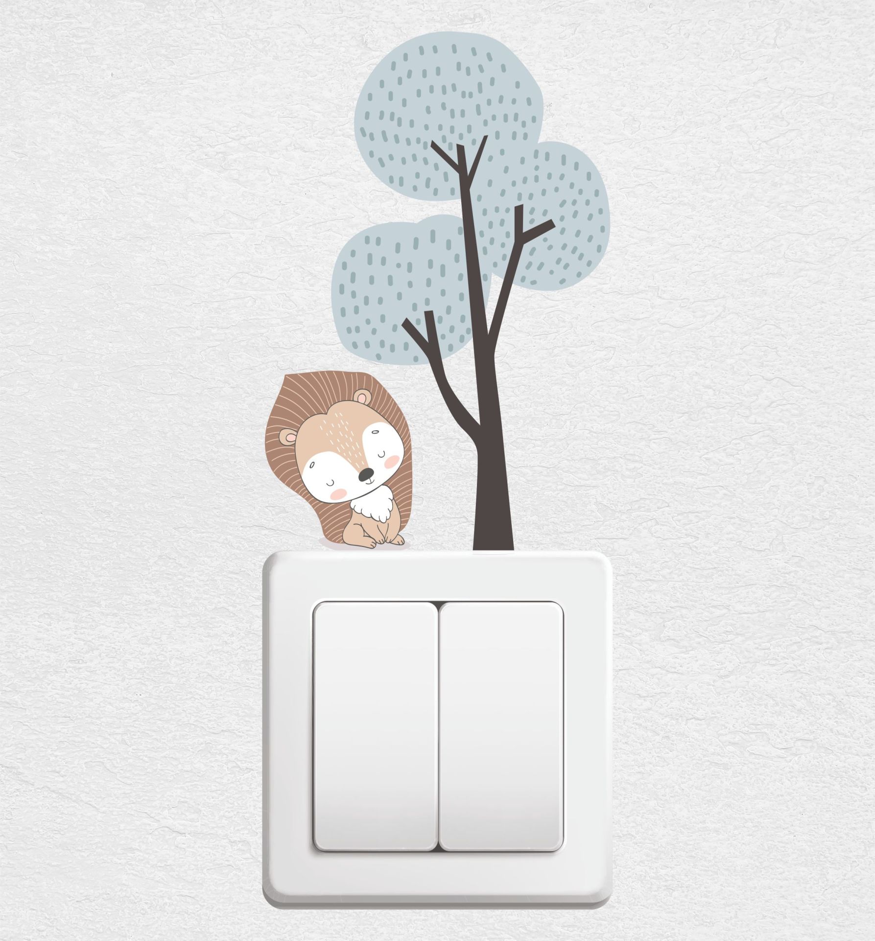 Sevimli Sincap ve Ağaç Priz Sticker