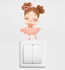 Pembe Kurdeleli Kız Priz Sticker