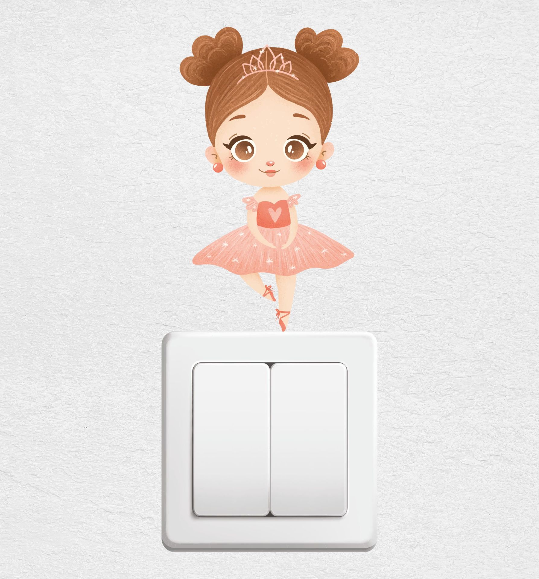 Pembe Kurdeleli Kız Priz Sticker