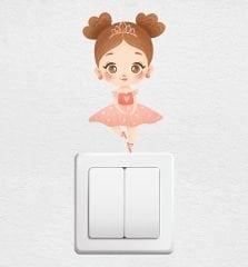 Pembe Kurdeleli Kız Priz Sticker
