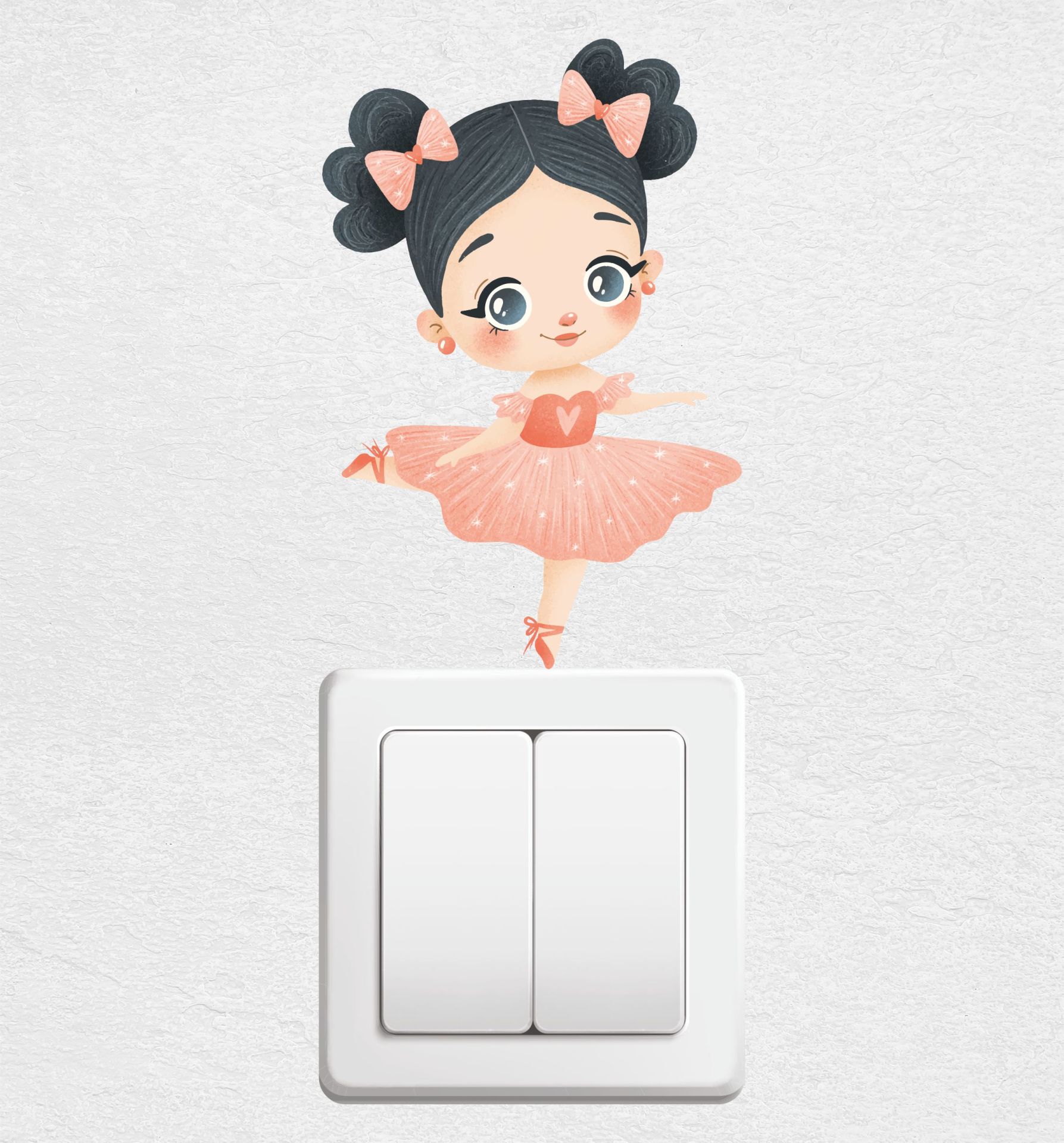 Pembe Kurdeleli Kız Priz Sticker