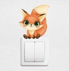 Sevimli Tilki Priz Sticker