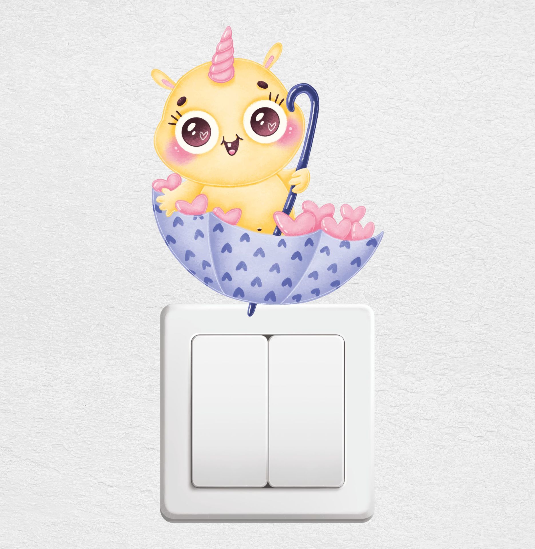 Şemsiyeli Unicorn Priz Sticker