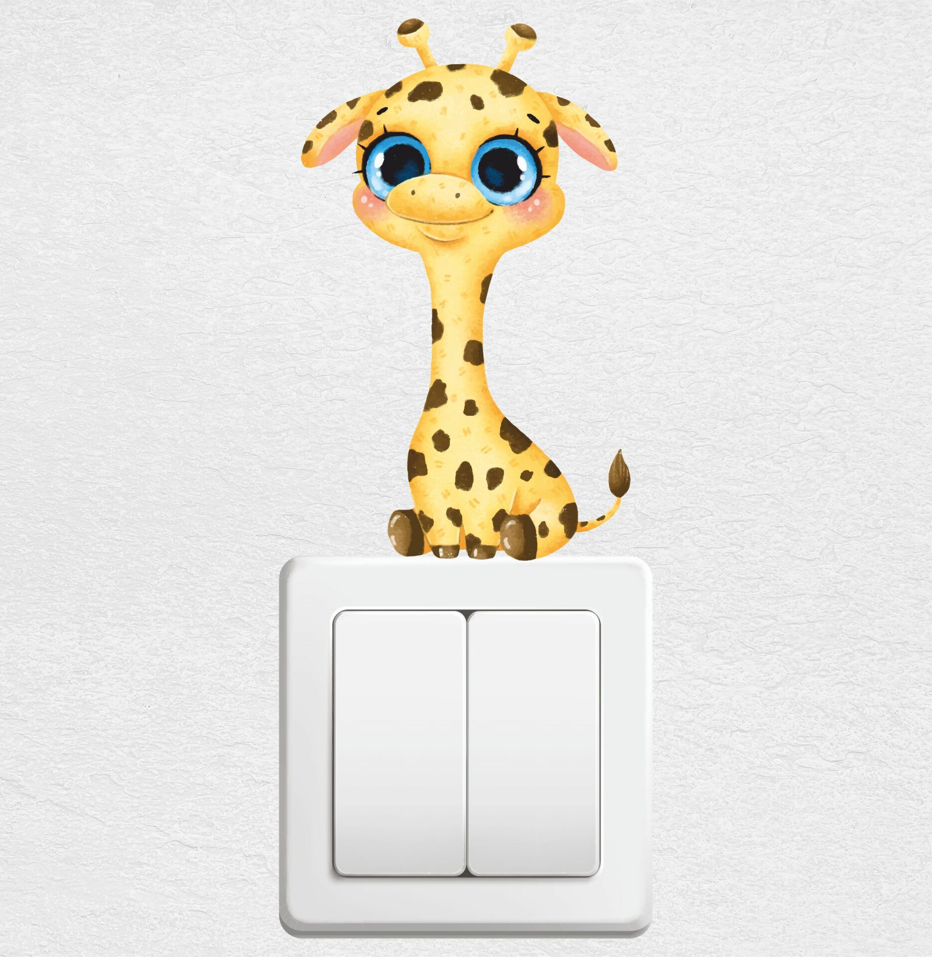 Sevimli Zürafa Priz Sticker